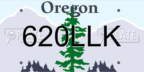 620LLK Oregon License Plate