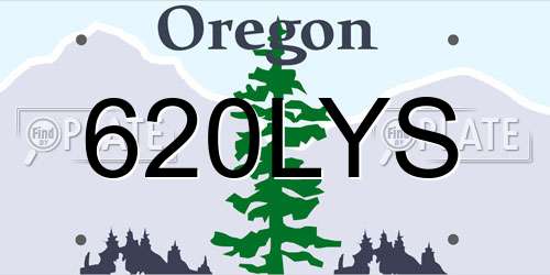 620LYS Oregon License Plate