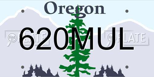 620MUL Oregon License Plate
