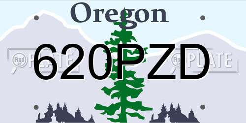 620PZD Oregon License Plate