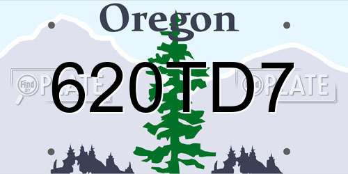 620TD7 Oregon License Plate