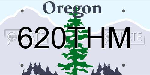 620THM Oregon License Plate