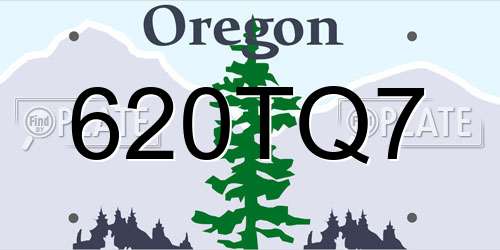 620TQ7 Oregon License Plate