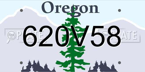 620V58 Oregon License Plate
