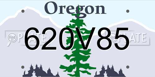 620V85 Oregon License Plate