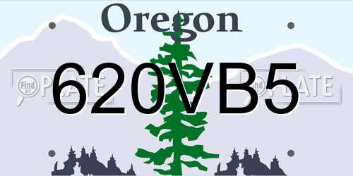 620VB5 Oregon License Plate