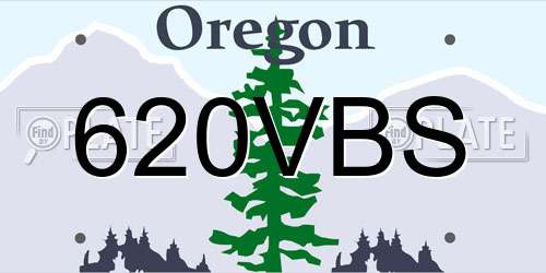 620VBS Oregon License Plate
