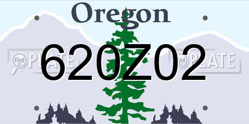 620Z02 Oregon License Plate
