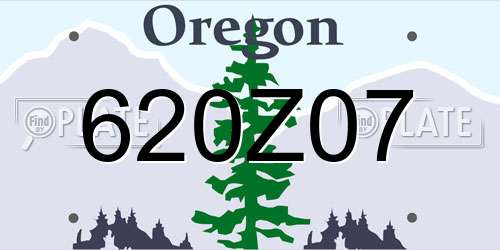 620Z07 Oregon License Plate