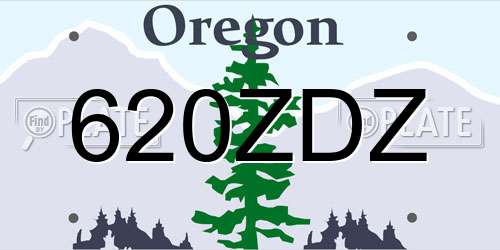 620ZDZ Oregon License Plate