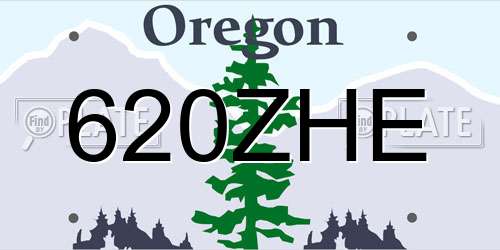 620ZHE Oregon License Plate
