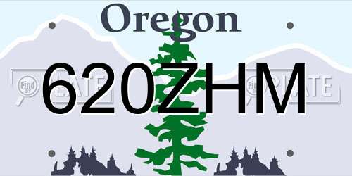 620ZHM Oregon License Plate