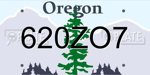620ZO7 Oregon License Plate