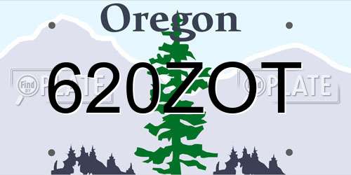 620ZOT Oregon License Plate