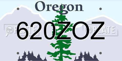 620ZOZ Oregon License Plate