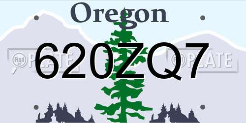 620ZQ7 Oregon License Plate