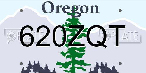 620ZQT Oregon License Plate