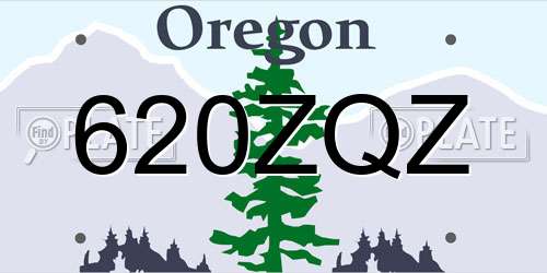 620ZQZ Oregon License Plate