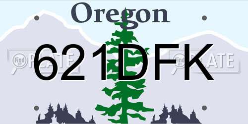 621DFK Oregon License Plate
