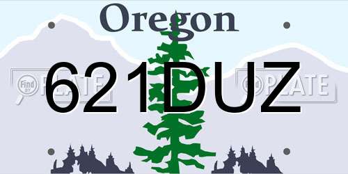 621DUZ Oregon License Plate
