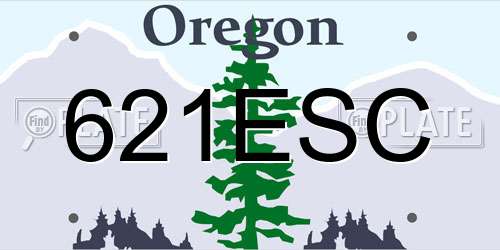 621ESC Oregon License Plate