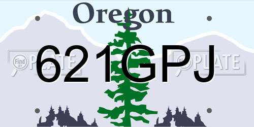 621GPJ Oregon License Plate