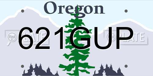 621GUP Oregon License Plate