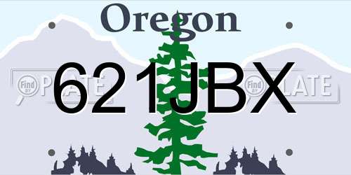621JBX Oregon License Plate
