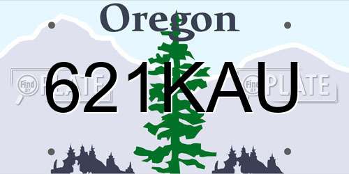 621KAU Oregon License Plate