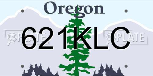621KLC Oregon License Plate