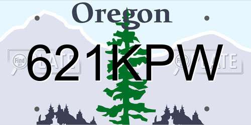 621KPW Oregon License Plate