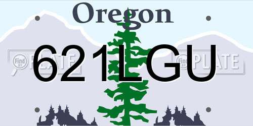 621LGU Oregon License Plate