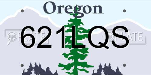 621LQS Oregon License Plate