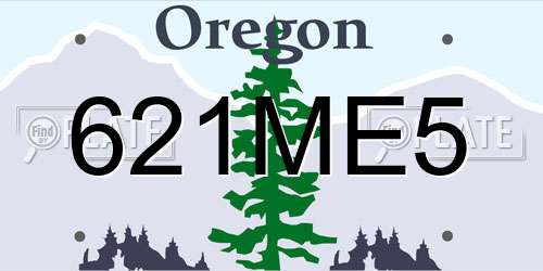 621ME5 Oregon License Plate