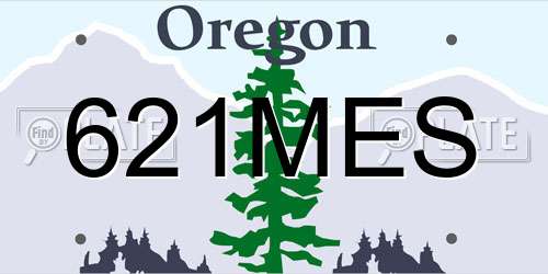 621MES Oregon License Plate