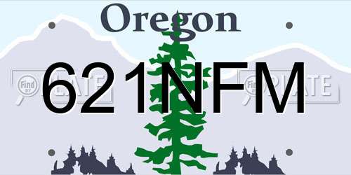 621NFM Oregon License Plate
