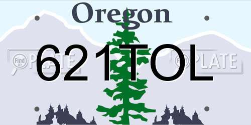 621TOL Oregon License Plate