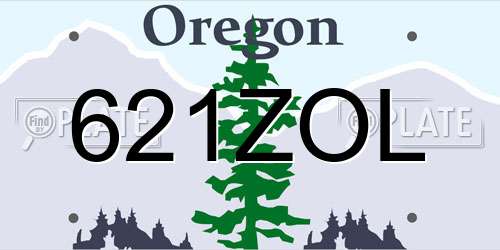 621ZOL Oregon License Plate