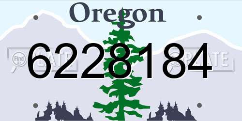 6228184 Oregon License Plate