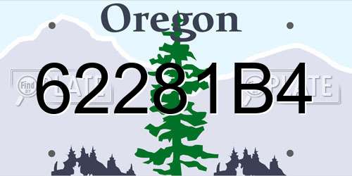 62281B4 Oregon License Plate