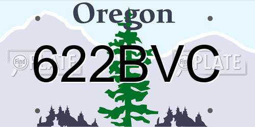 622BVC Oregon License Plate