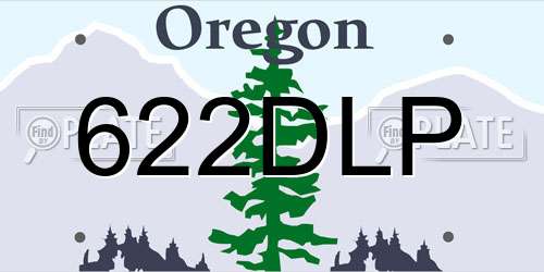 622DLP Oregon License Plate