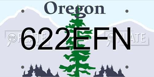 622EFN Oregon License Plate