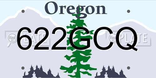 622GCQ Oregon License Plate