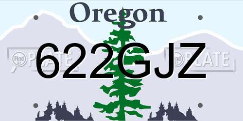 622GJZ Oregon License Plate