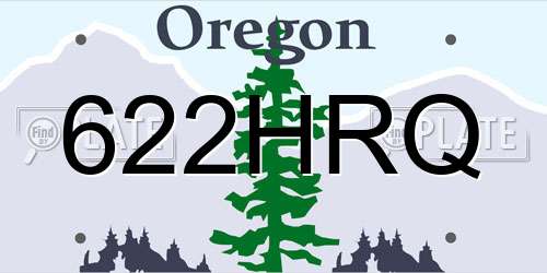 622HRQ Oregon License Plate