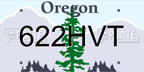 622HVT Oregon License Plate