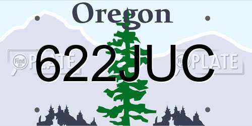 622JUC Oregon License Plate