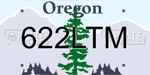 622LTM Oregon License Plate