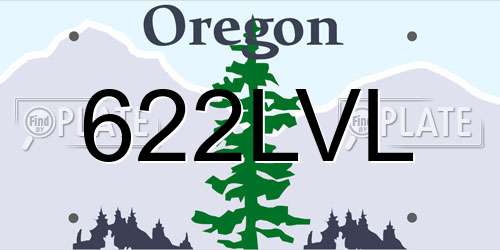 622LVL Oregon License Plate